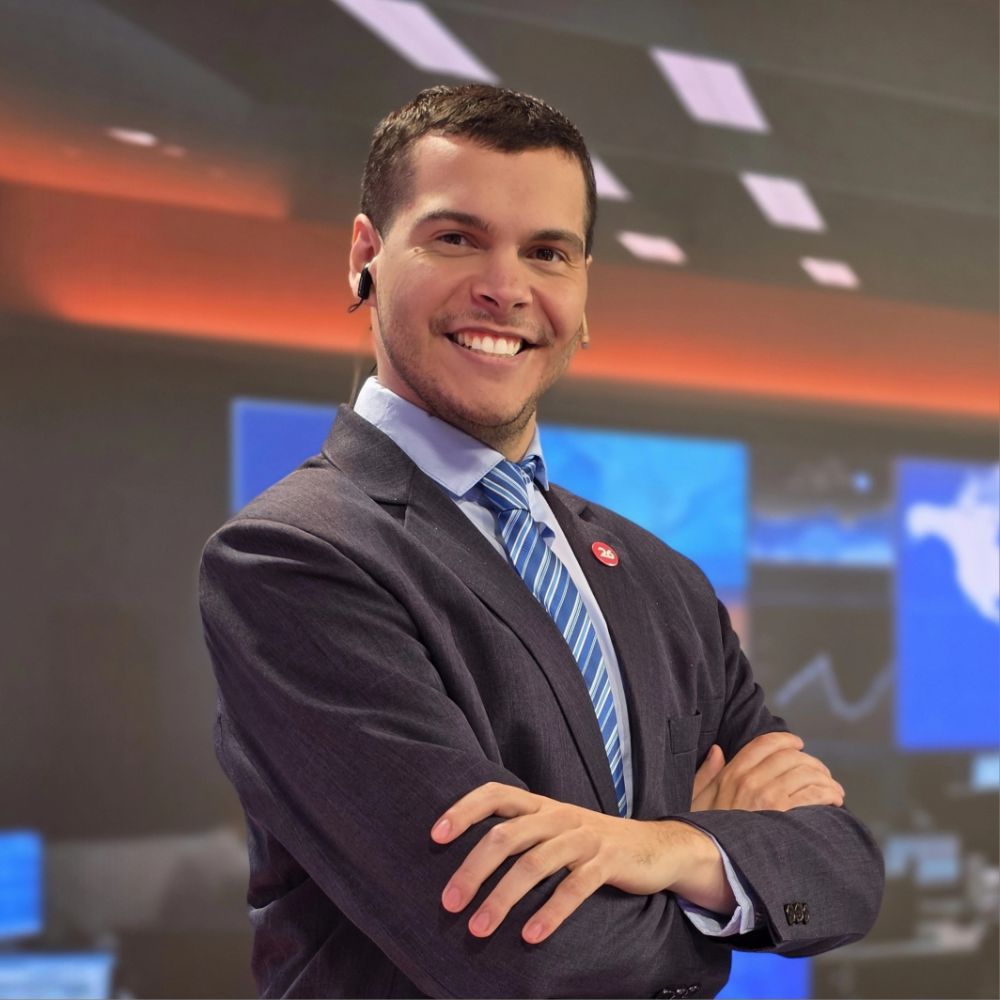 Martín Campos Witzel en el estudio de Canal 26